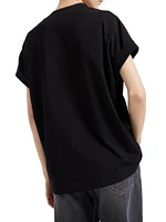 Stretch Cotton Jersey T-Shirt with Precious Neckline