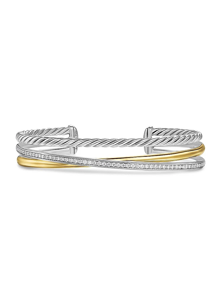Crossover Three Row Bracelet Sterling Silver