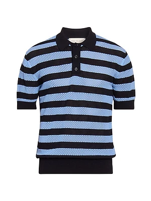 Mercy Striped Knit Polo Shirt