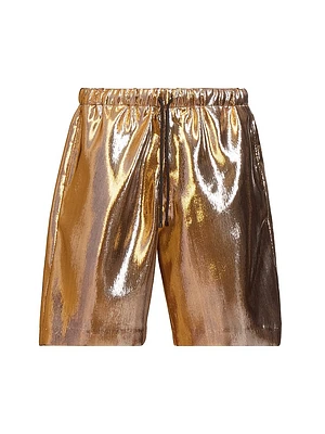 Piperi Metallic Drawstring Shorts