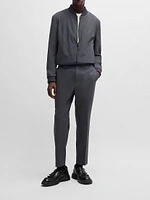 Slim-Fit Zip-Up Jacket in Patterned Stretch Twill