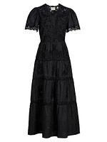 Graciela Lace Trim Short-Sleeve Midi-dress