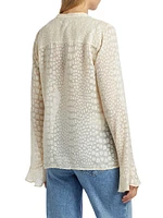 Pepita Quilted Silk-Blend Jacket