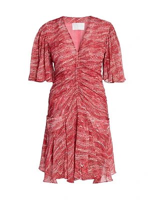 Vivienne Printed Ruched Minidress