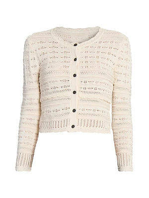 Ajaline Cotton Pointelle Cardigan