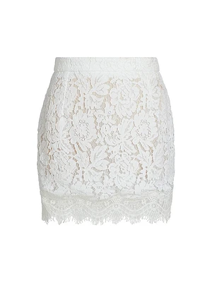 Salome Lace Cotton-Blend Miniskirt