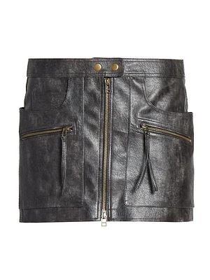 Claudine Faux Leather Miniskirt