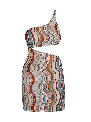 Wavy Cut-Out Fitted Cover-Up Minidress