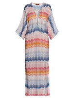 Chevron Lace-Up Long Cover-Up