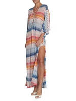 Chevron Lace-Up Long Cover-Up