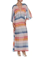 Chevron Lace-Up Long Cover-Up