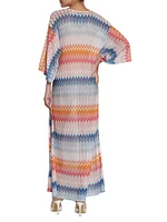 Chevron Lace-Up Long Cover-Up