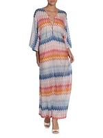 Chevron Lace-Up Long Cover-Up