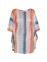 Chevron Cape-Sleeve Cover-Up