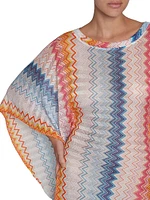 Chevron Cape-Sleeve Cover-Up