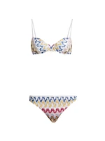 Chevron Lamé Underwire Bikini