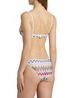 Chevron Lamé Underwire Bikini