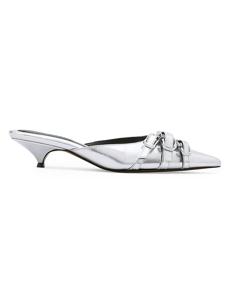 The Emma Metallic Leather 35MM Kitten Pumps