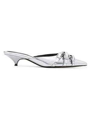 The Emma Metallic Leather 35MM Kitten Pumps