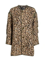 Taped Liner Wooly Leopard Coat
