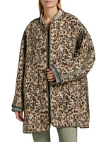 Taped Liner Wooly Leopard Coat