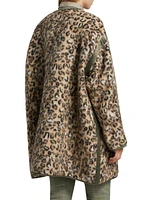 Taped Liner Wooly Leopard Coat