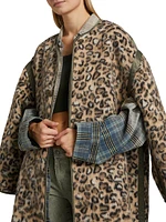 Taped Liner Wooly Leopard Coat