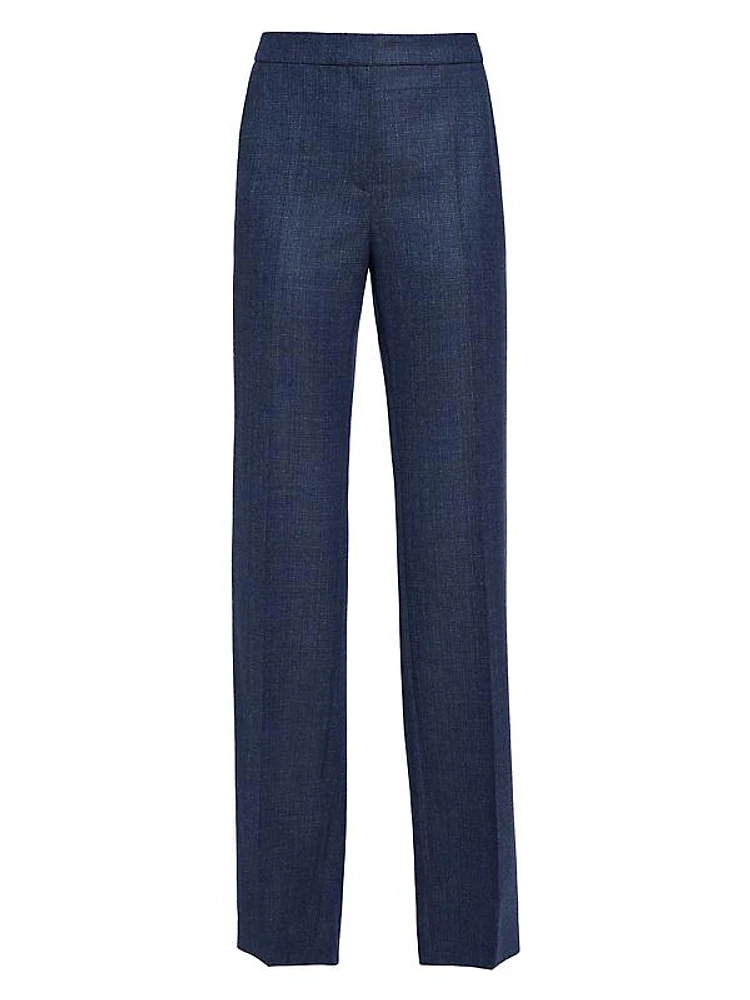 Merino Wool High-Rise Straight-Leg Pants