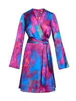 Charmeuse Tie-Waist Faux Wrap Dress
