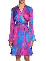 Charmeuse Tie-Waist Faux Wrap Dress