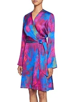 Charmeuse Tie-Waist Faux Wrap Dress
