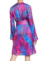 Charmeuse Tie-Waist Faux Wrap Dress