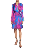 Charmeuse Tie-Waist Faux Wrap Dress