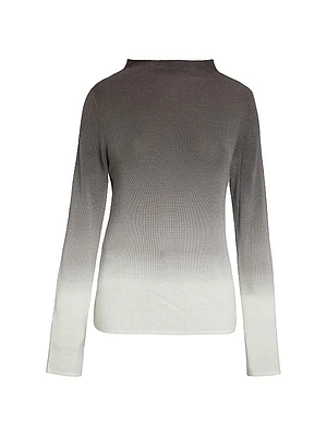 Ombré Wool Funnel Neck Sweater
