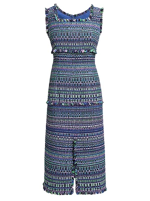Woven Cotton-Blend Sheath Dress