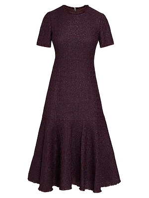 Wool-Blend Tweed Midi-Dress