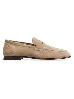 Logo-Detailed Suede Loafers