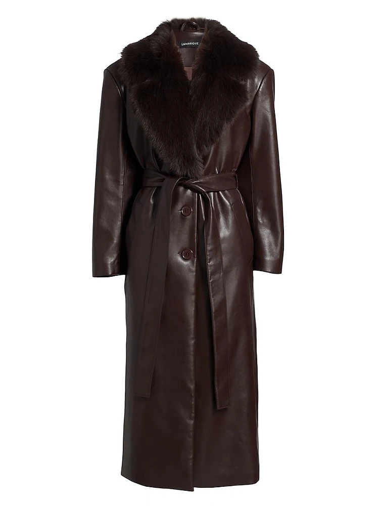 Sarita Leather Maxi Coat