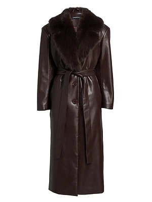 Sarita Leather Maxi Coat