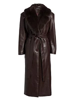 Sarita Leather Maxi Coat