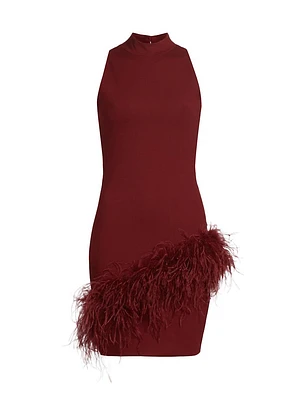 Georgina Feather-Trim Minidress