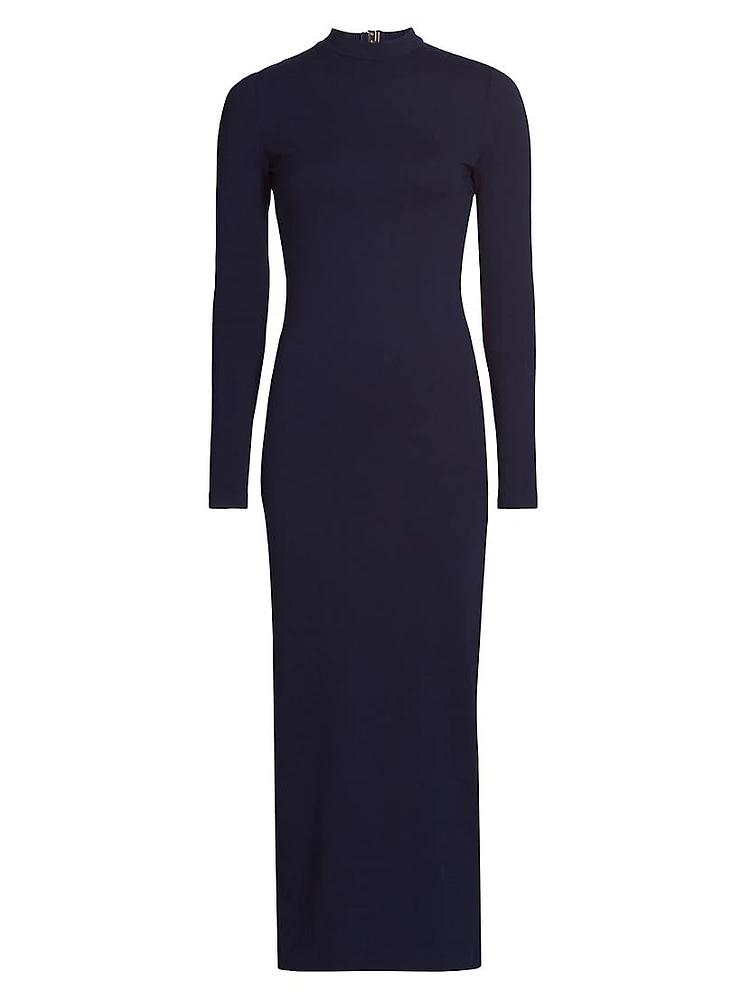 Mirella Knit Mock Turtleneck Maxi Dress