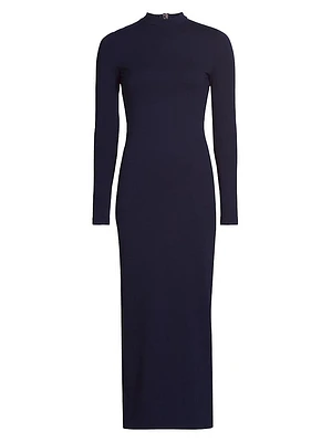 Mirella Knit Mock Turtleneck Maxi Dress