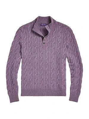 Cable-Knit Cashmere Mockneck Sweater