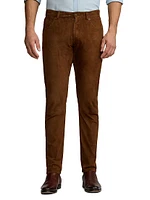 Hand-Tailored Suede Five-Pocket Pants