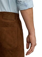 Hand-Tailored Suede Five-Pocket Pants