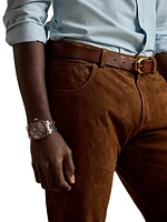 Hand-Tailored Suede Five-Pocket Pants