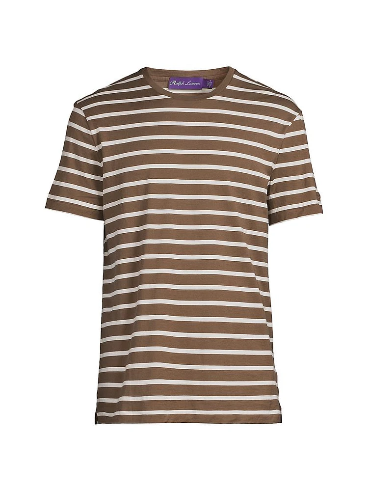 Striped Lisle Crewneck T-Shirt
