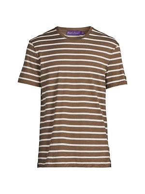Striped Lisle Crewneck T-Shirt