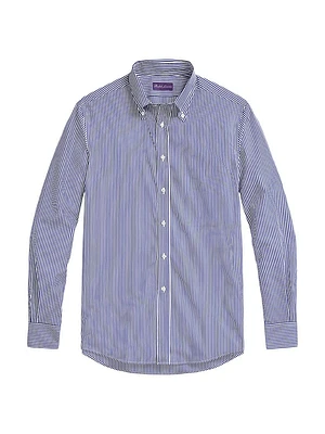Bengal-Striped Cotton Poplin Shirt